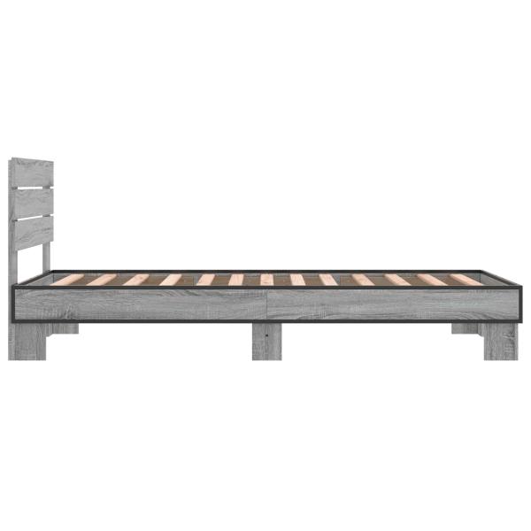 Bettgestell mit Kopfteil Grau Sonoma 80 x 200 cm Holzwerkstoff