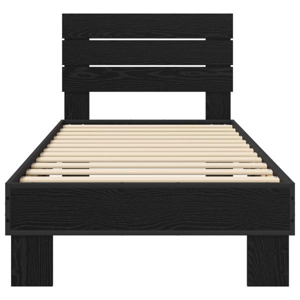 Bettgestell mit Kopfteil Schwarze Eiche 80 x 200 cm