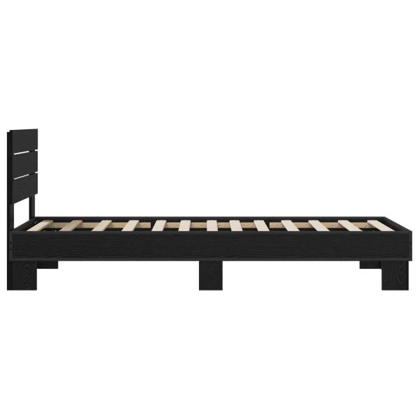 Bettgestell mit Kopfteil Schwarze Eiche 80 x 200 cm