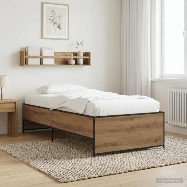 ARDEBO.de - Bettrahmen Artisan-Eiche 80 x 200 cm Holzwerkstoff