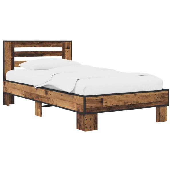 Bettgestell mit Kopfteil Altholz 80 x 200 cm Holzwerkstoff