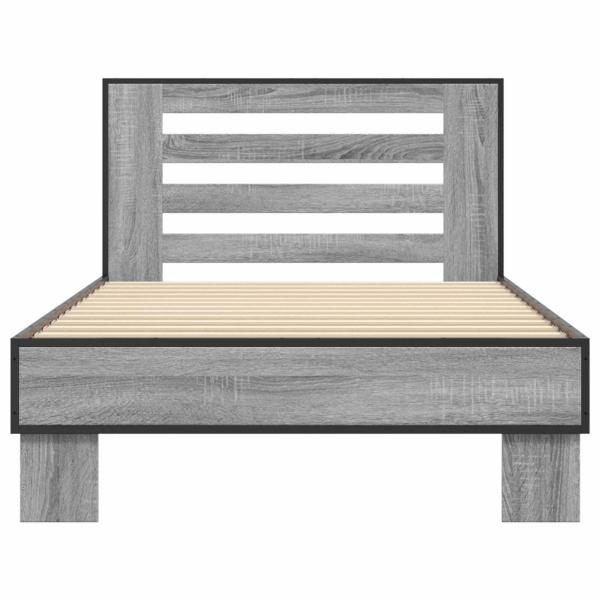 Bettgestell mit Kopfteil Grau Sonoma 80 x 200 cm Holzwerkstoff