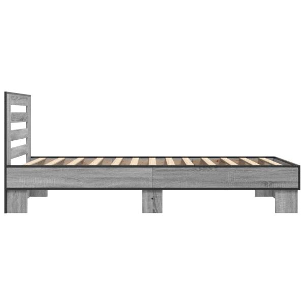 Bettgestell mit Kopfteil Grau Sonoma 80 x 200 cm Holzwerkstoff