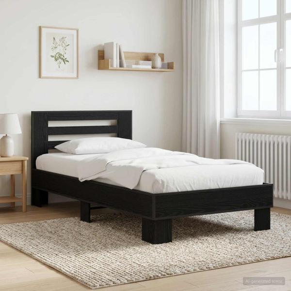 ARDEBO.de - Bettgestell mit Kopfteil Schwarze Eiche 80 x 200 cm