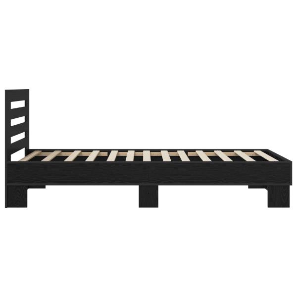 Bettgestell mit Kopfteil Schwarze Eiche 80 x 200 cm