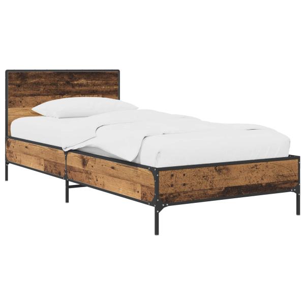 Bettgestell mit Kopfteil Altholz 80 x 200 cm Holzwerkstoff