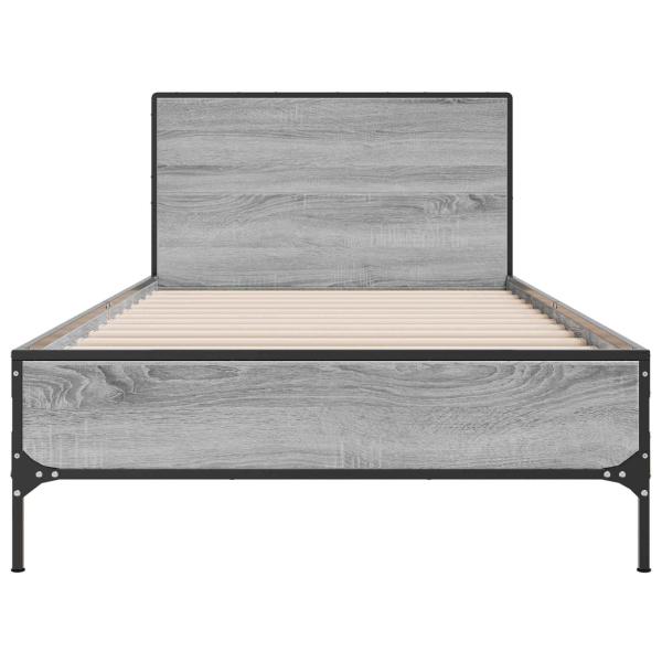 Bettgestell mit Kopfteil Grau Sonoma 80 x 200 cm Holzwerkstoff
