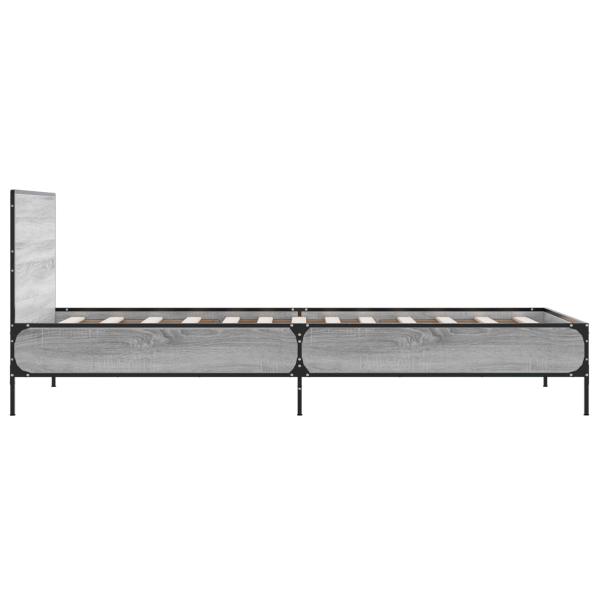 Bettgestell mit Kopfteil Grau Sonoma 80 x 200 cm Holzwerkstoff