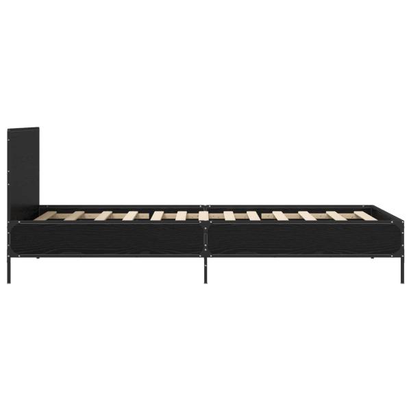 Bettgestell mit Kopfteil Schwarz Eichen-Optik 80 x 200 cm