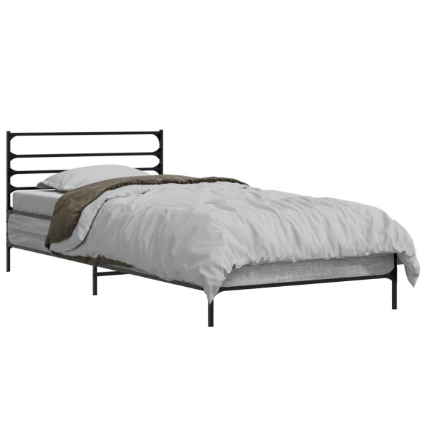 Bettrahmen Grau Sonoma 80 x 200 cm Holzwerkstoff