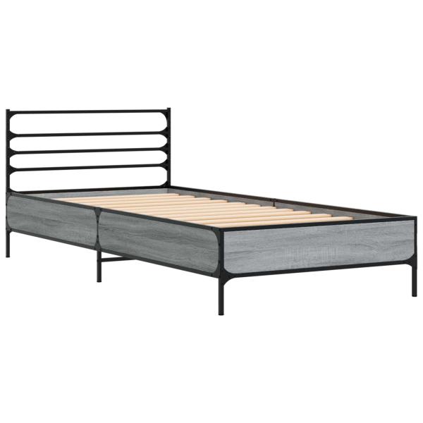 Bettrahmen Grau Sonoma 80 x 200 cm Holzwerkstoff