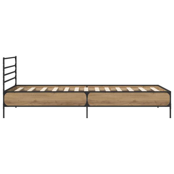 Bettrahmen Kunsthandwerk Eiche 80 x 200 cm Holzwerkstoff