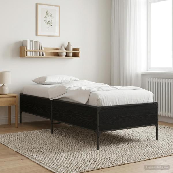 ARDEBO.de - Bettrahmen Schwarze Eiche 80 x 200 cm Holzwerkstoff