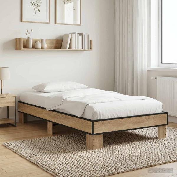 ARDEBO.de - Bettrahmen Sonoma-Eiche 80 x 200 cm Holzwerkstoff