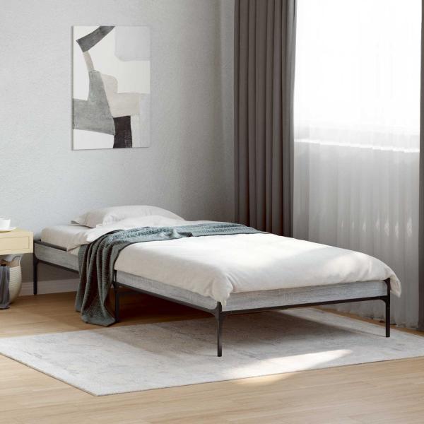 ARDEBO.de - Bettrahmen Sonoma-Grau 80 x 200 cm Holzwerkstoff