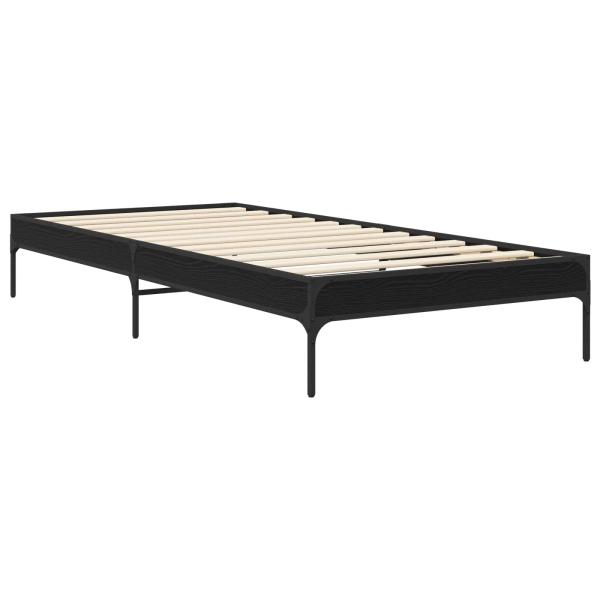 Bettrahmen Schwarz Eichen-Optik 80 x 200 cm Holzwerkstoff