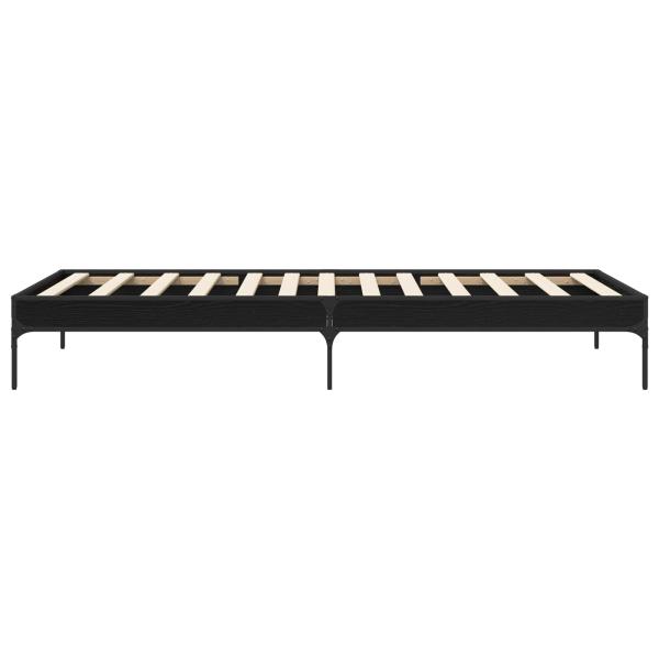 Bettrahmen Schwarz Eichen-Optik 80 x 200 cm Holzwerkstoff
