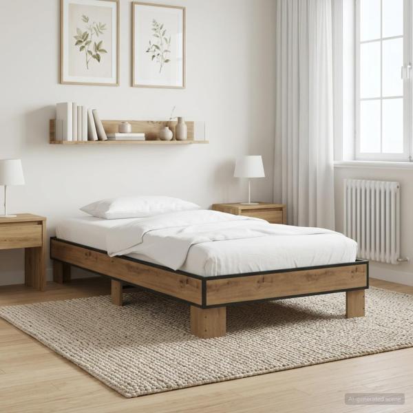 ARDEBO.de - Bettrahmen Artisan-Eiche 80 x 200 cm Holzwerkstoff