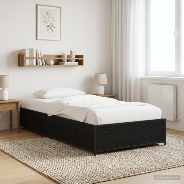 ARDEBO.de - Bettrahmen Schwarze Eiche 80 x 200 cm Holzwerkstoff