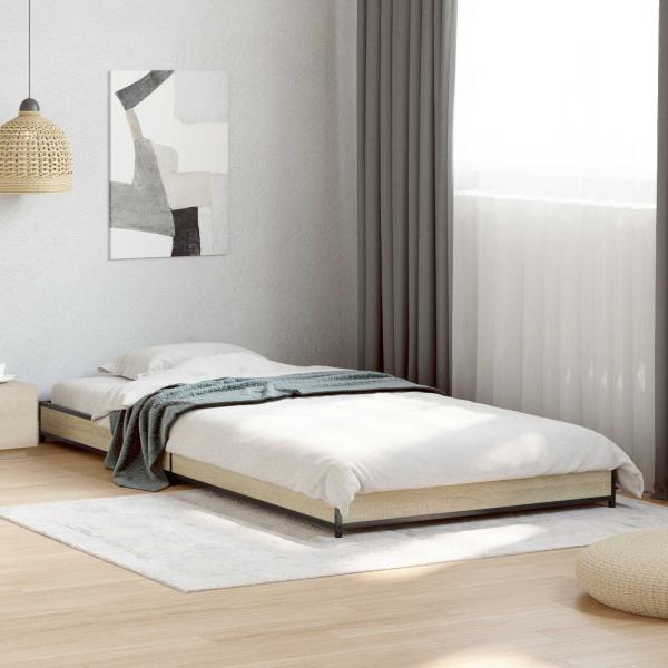 ARDEBO.de - Bettrahmen Sonoma-Eiche 80 x 200 cm Holzwerkstoff