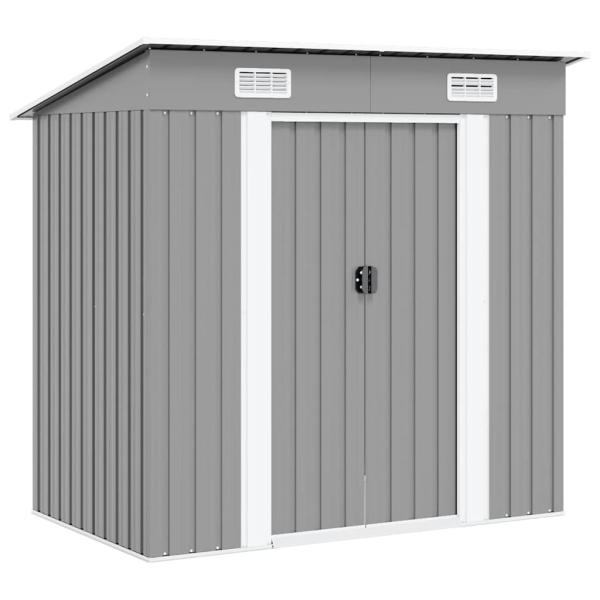ARDEBO.de - Gartenschuppen Grau Metall