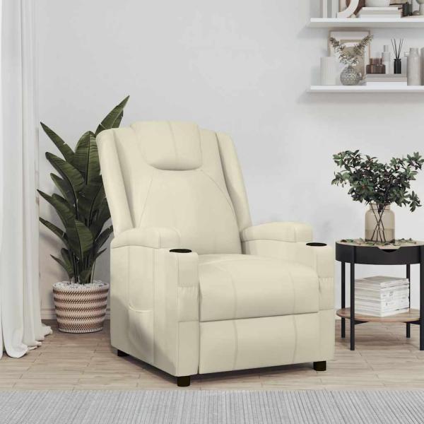 ARDEBO.de - Relaxsessel Cremeweiß Kunstleder