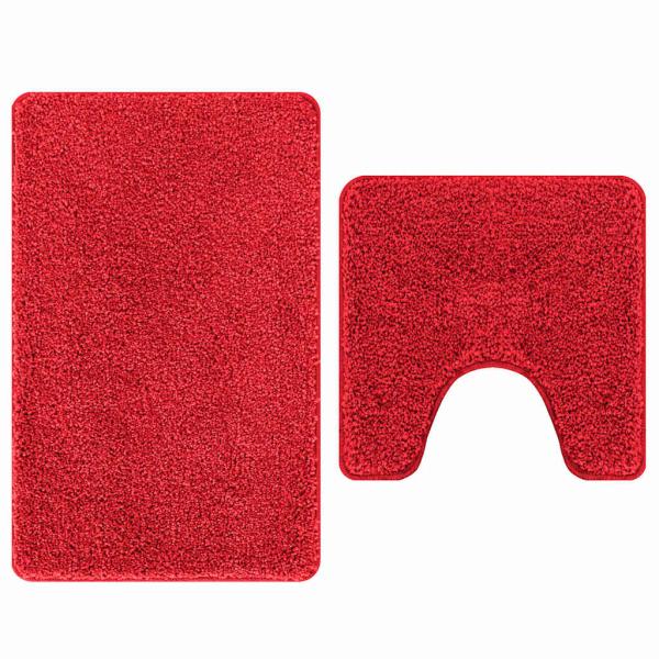 Anti-Rutsch Badematten-Set 2 stk. Rot 50 x 50 cm PP