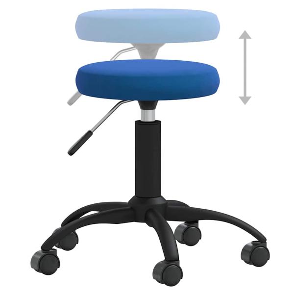 Bürostuhl Drehbar Blau Samt