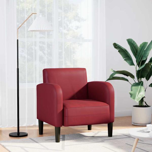 ARDEBO.de - Sessel mit Armlehnen Weinrot 54 cm Kunstleder