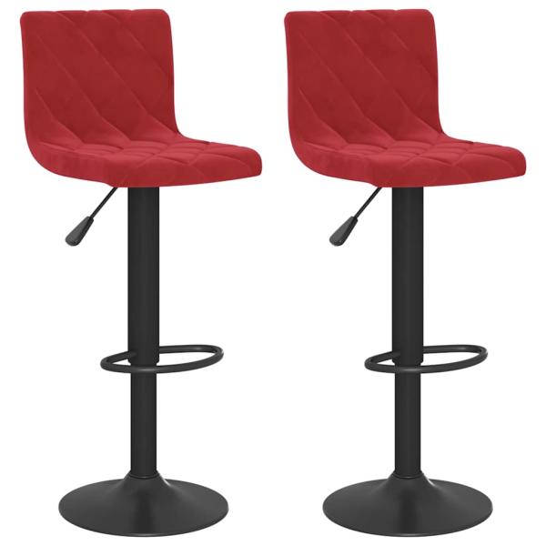 Barhocker 2 Stk. Weinrot Samt