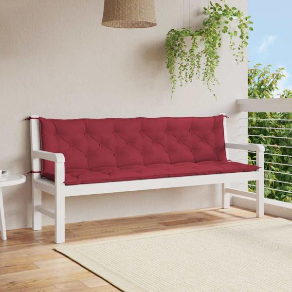 ARDEBO.de - Gartenbank-Auflage Weinrot 200x(50+50)x7 cm Oxford-Gewebe