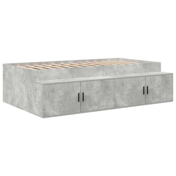 Bettrahmen mit Schubladen Beton Grau 100 x 200 cm Holzwerkstoff