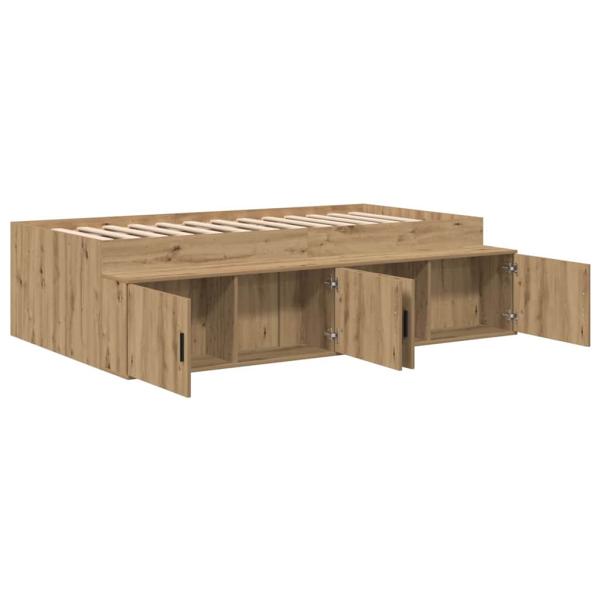 Bettrahmen mit Tür Artisan-Eiche 100 x 200 cm Holzwerkstoff