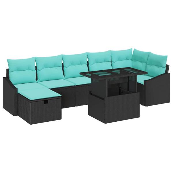 Gartensofa-set 8 Stk. Poly-Rattan