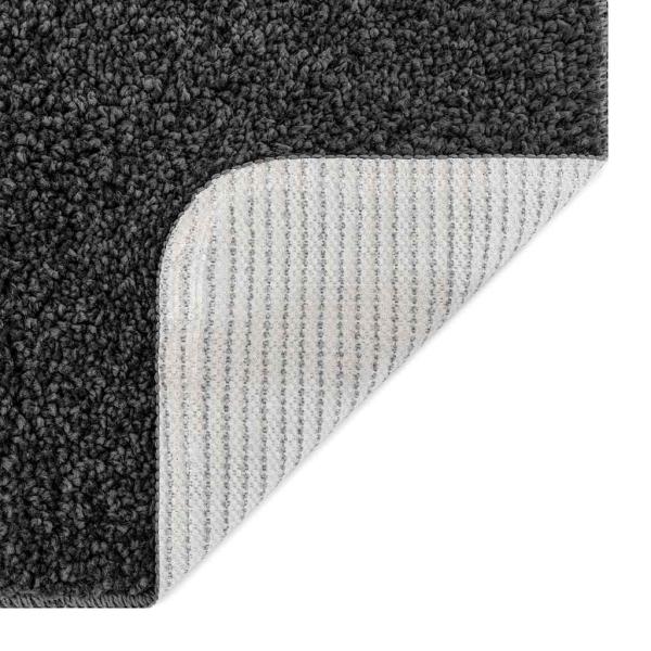 Anti-Rutsch Shaggy Teppich Dunkelgrau 120 x 120 cm PP