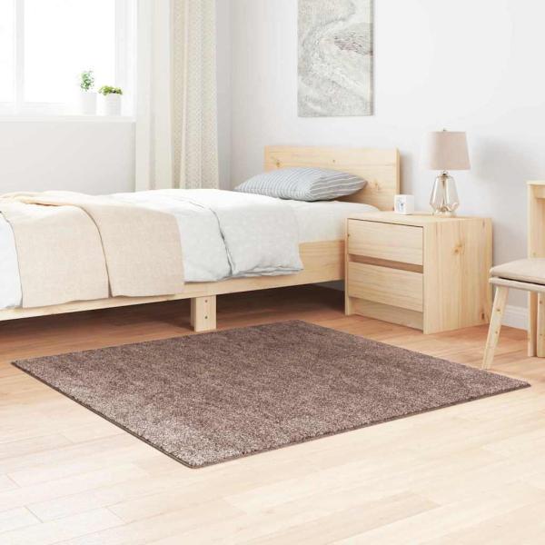 ARDEBO.de - Anti-Rutsch Shaggy Teppich Braun 120 x 120 cm PP