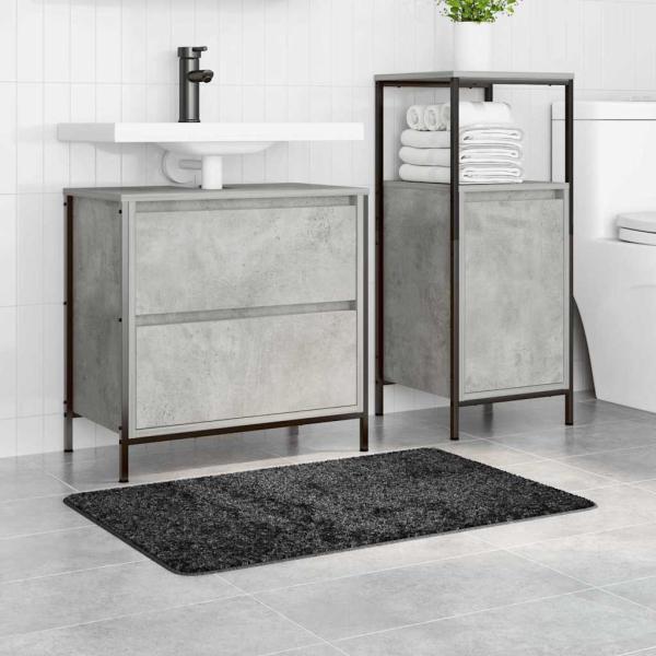 Rutschfeste Badmatte Dunkelgrau 60 x 90 cm PP