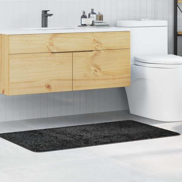 ARDEBO.de - Rutschfeste Badmatte Dunkelgrau 70 x 120 cm PP