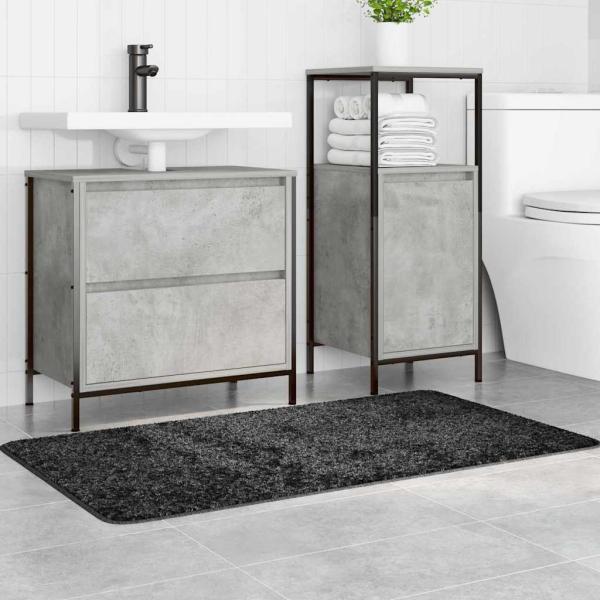 Rutschfeste Badmatte Dunkelgrau 70 x 120 cm PP