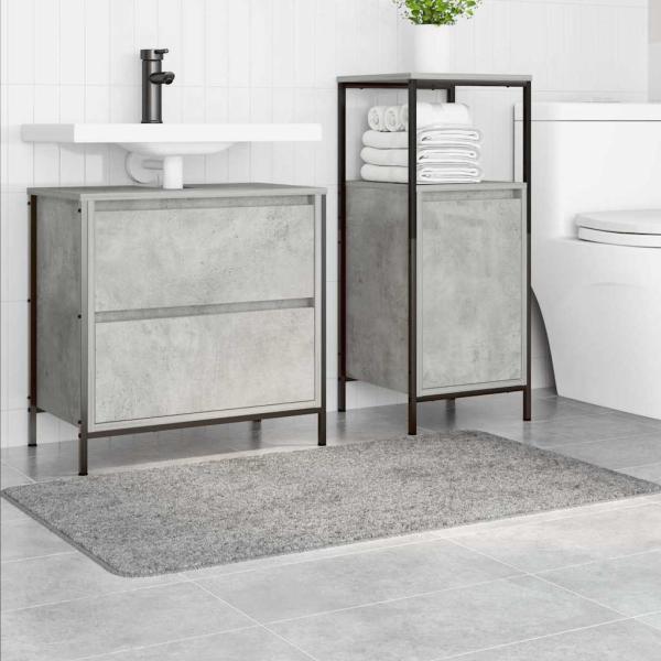 Rutschfeste Badmatte Grau 70 x 120 cm PP