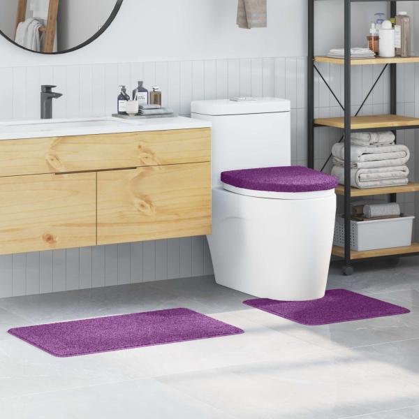 ARDEBO.de - Anti-Rutsch Badematten-Set 3 stk. Lila 50 x 80 cm PP