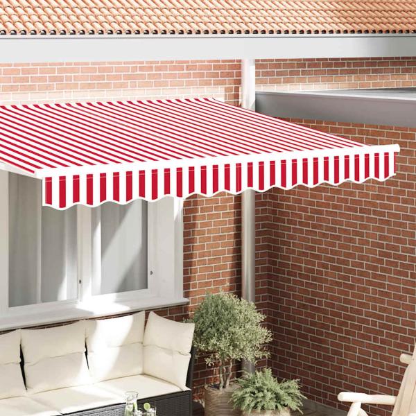 ARDEBO.de - Ersatzvolant für Markise für 2,5 m Rot-Weiß gestreift Polyester