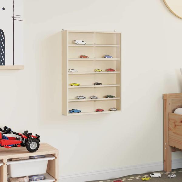 Wanddisplay-Case mit Regal Beige 40 x 8,5 x 54 cm Sperrholz