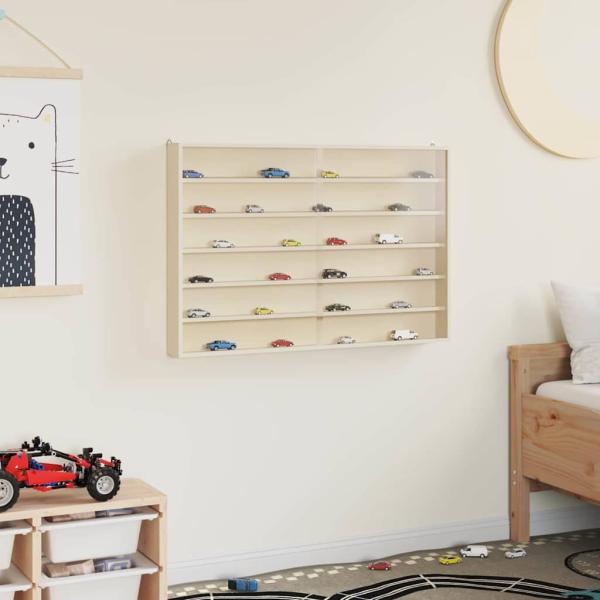 Wanddisplay-Case mit Regal Beige 80 x 8,5 x 54 cm Sperrholz