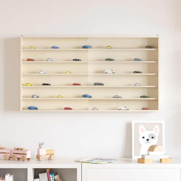ARDEBO.de - Wanddisplay-Case mit Regal Beige 100 x 8,5 x 54 cm Sperrholz