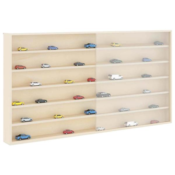 Wanddisplay-Case mit Regal Beige 100 x 8,5 x 54 cm Sperrholz