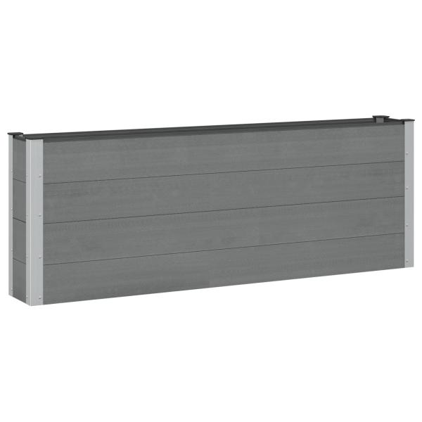 ARDEBO.de - Hochbeet Grau 200 x 30 x 72 cm WPC und Aluminium