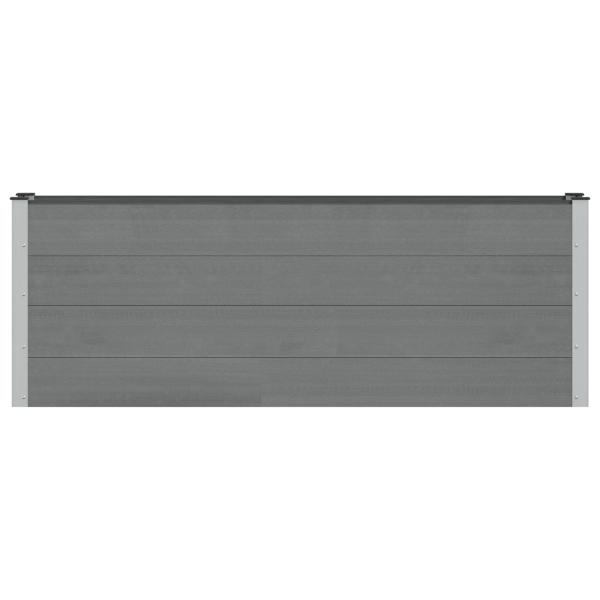 Hochbeet Grau 200 x 30 x 72 cm WPC und Aluminium