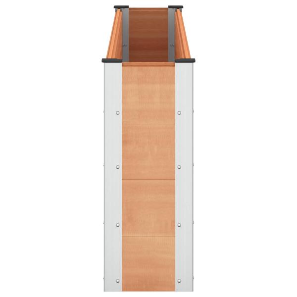 Hochbeet Braun 200 x 30 x 72 cm WPC und Aluminium