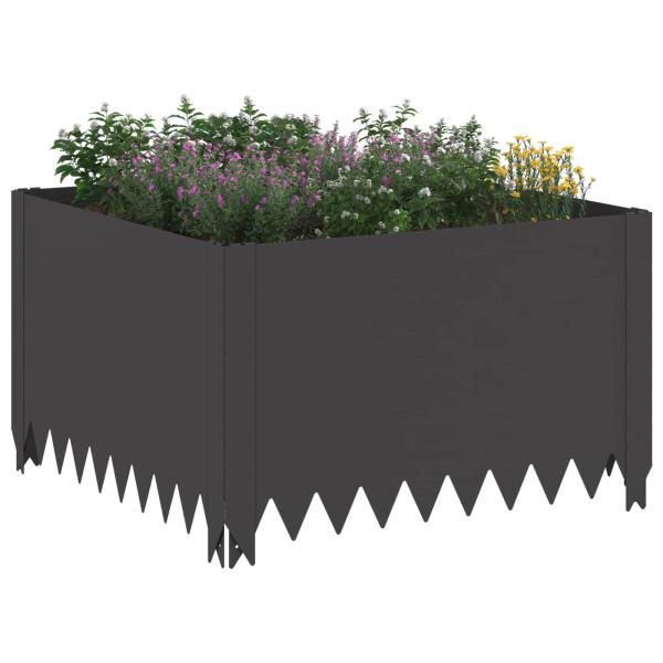 Raseneinfassung 4 stk. 60 x 60 x 35 cm Stahl Schwarz